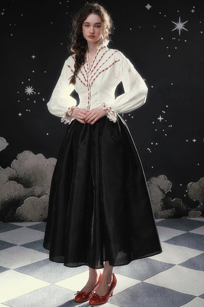 Pearlescent Satin Puffy Skirt