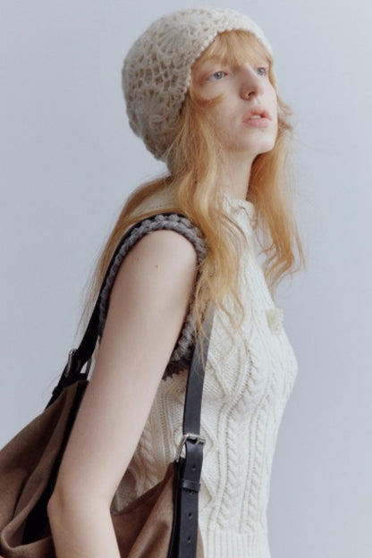 Lamb Cotton Crochet Woolen Vest