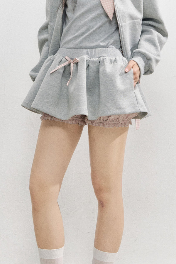 Comfort Bow Skirt Sweatshirt Set-Up