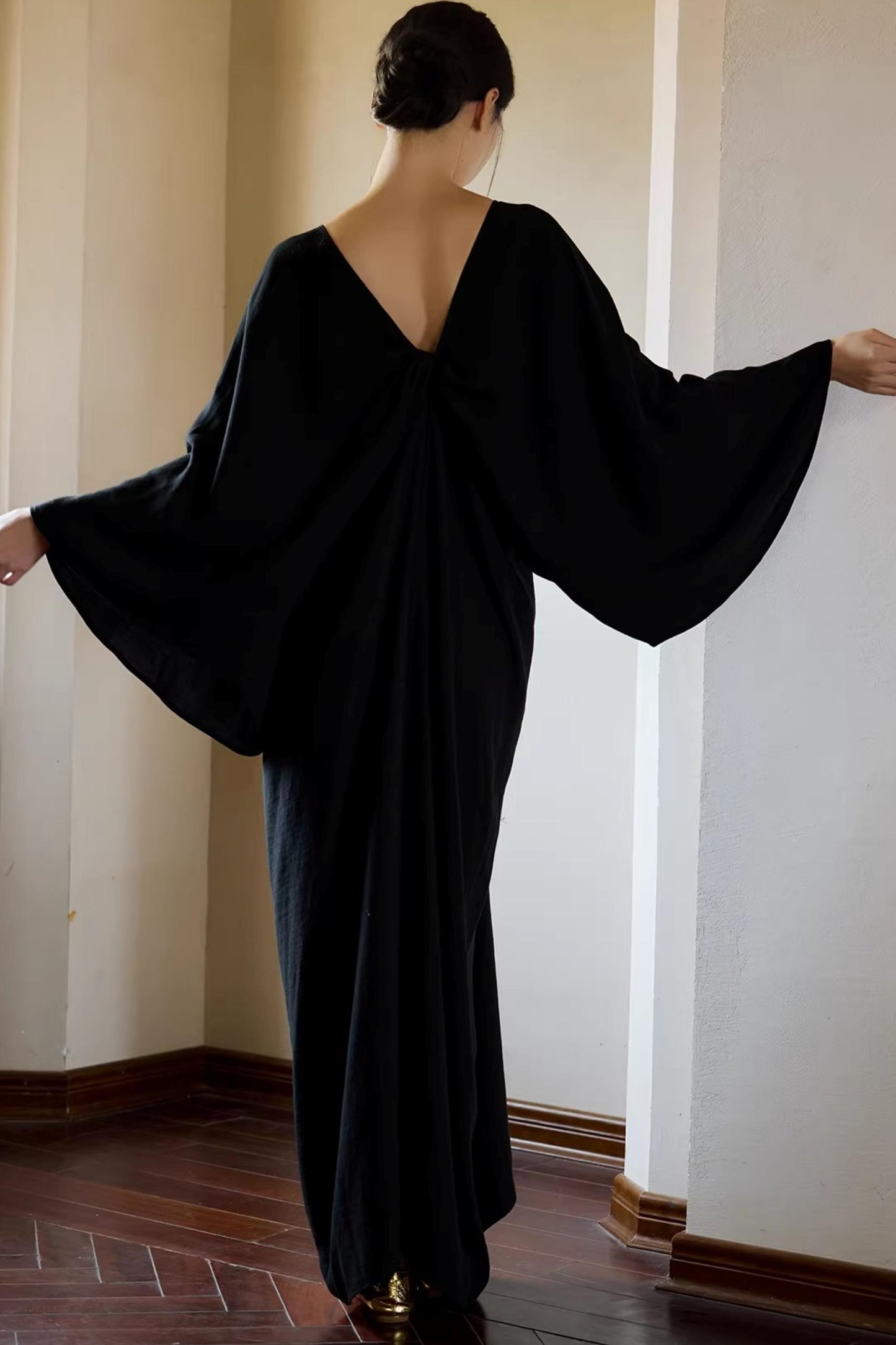 Black Ethereal Batwing Dress
