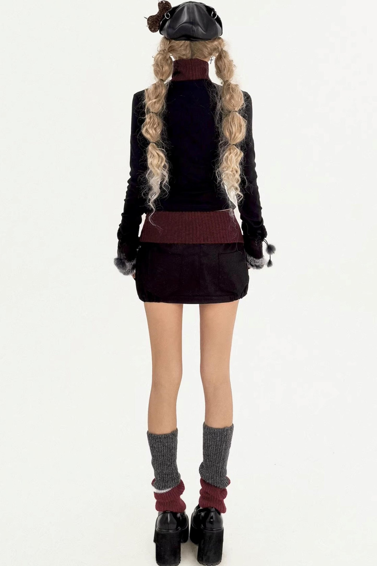 Faux Two-Piece Skirt Set