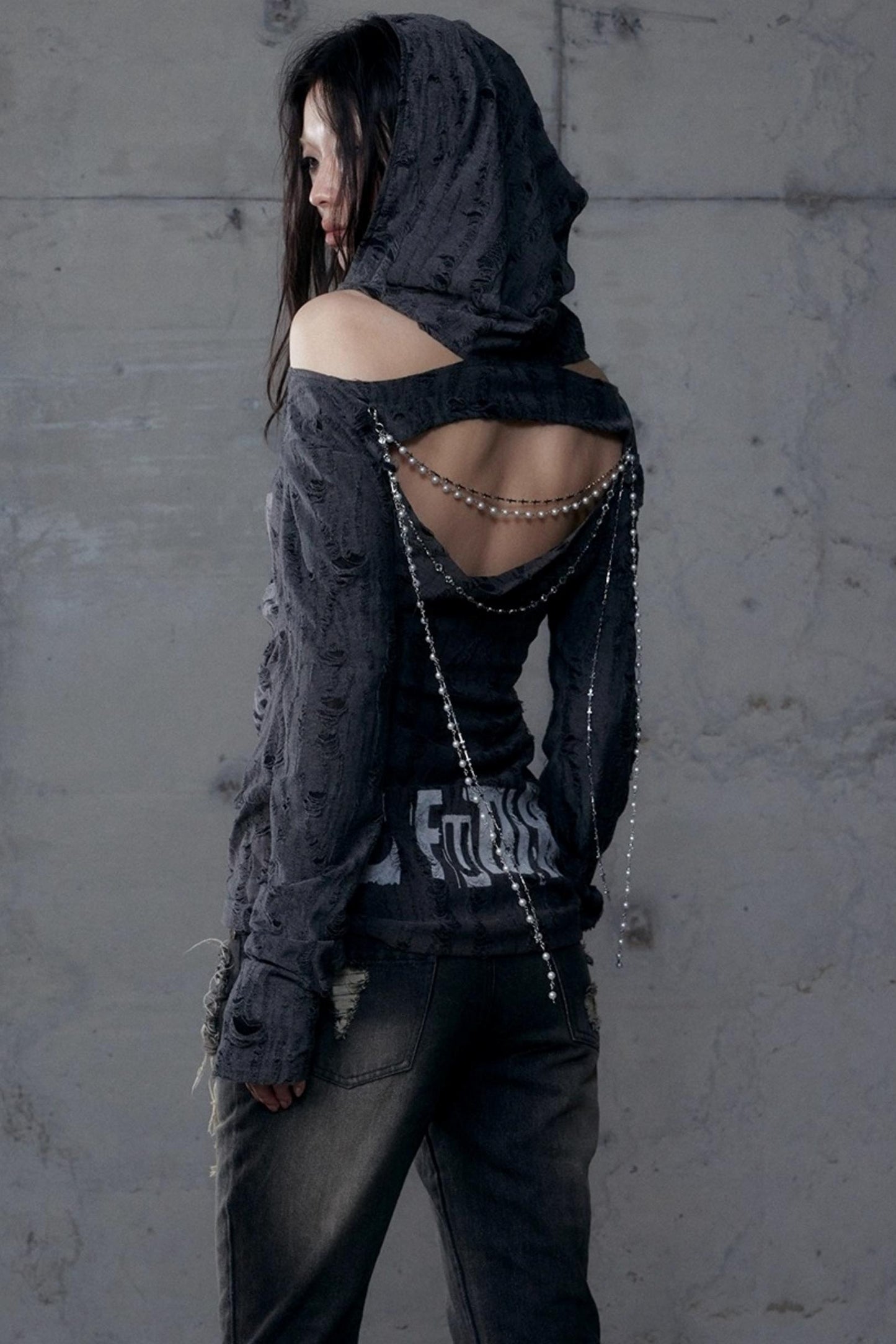 Vintage Punk Hooded Top