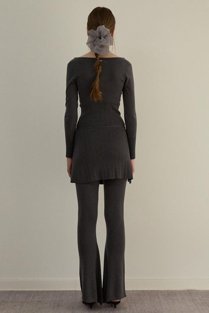Romantic Knit Pants Set-Up