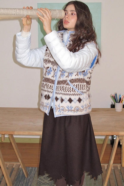 Wooden Tone Wool Skirt