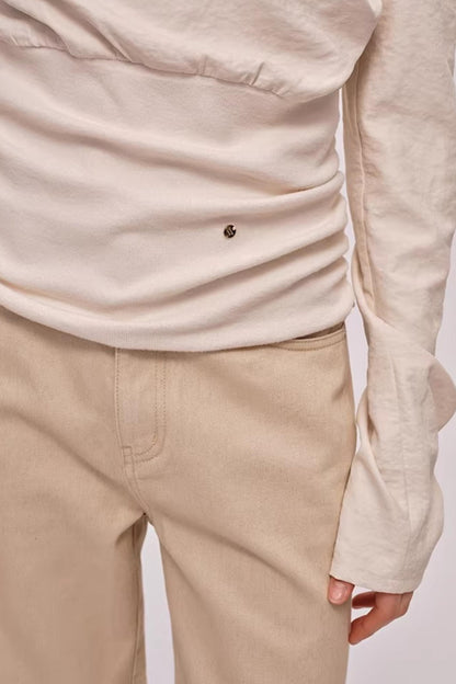 Slanted Shoulder Patchwork Top