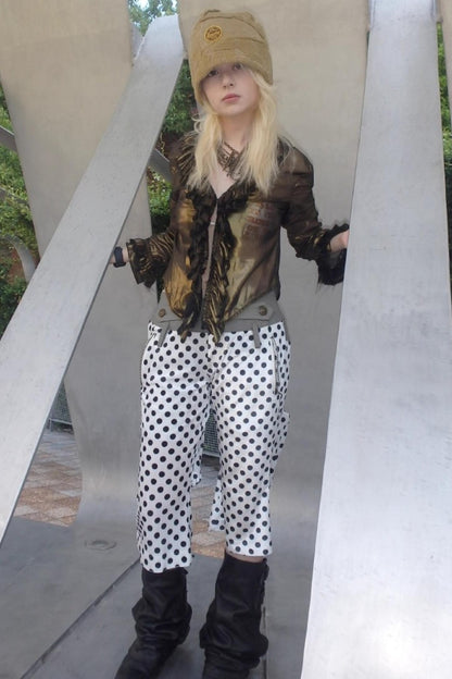 Metallic Bronze Mesh Cardigan