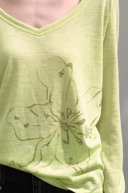 V-Neck Printed Blouse