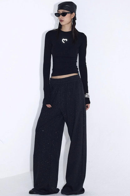 Love Black Base Layer Top