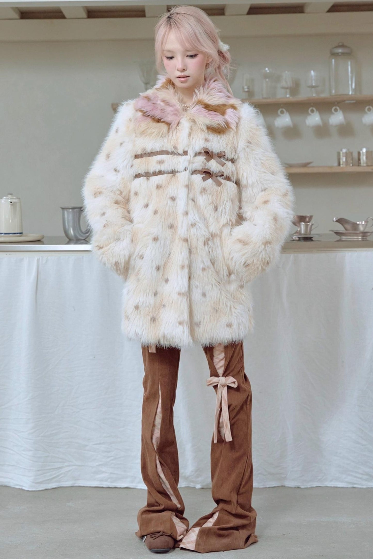 Corduroy Patchwork Flared Pants