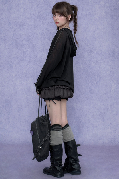 Dark Cross Hooded Top