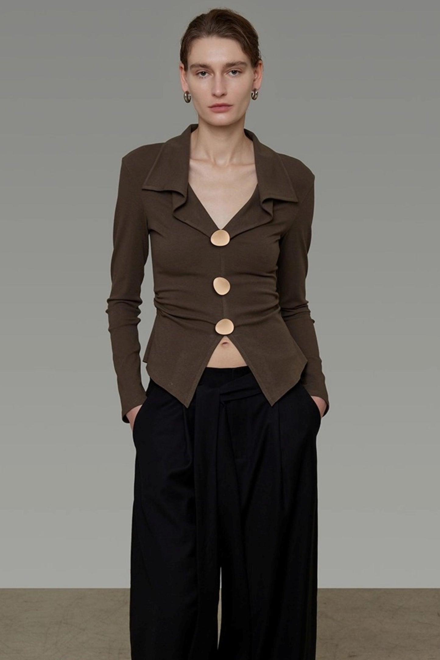 Waist Slimming V-Neck Knitted Sweater