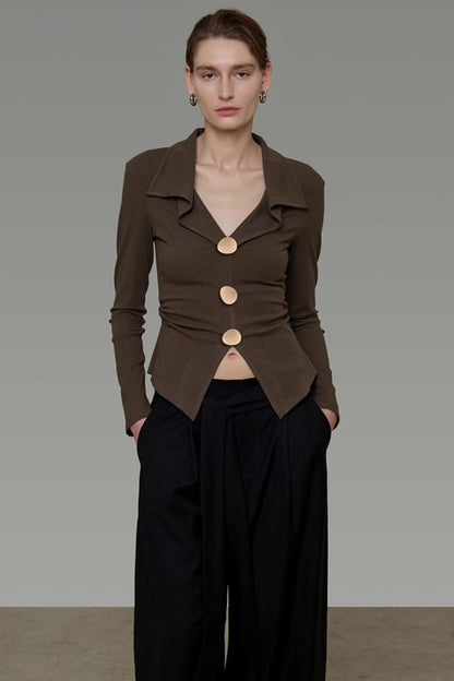 Waist Slimming V-Neck Knitted Sweater