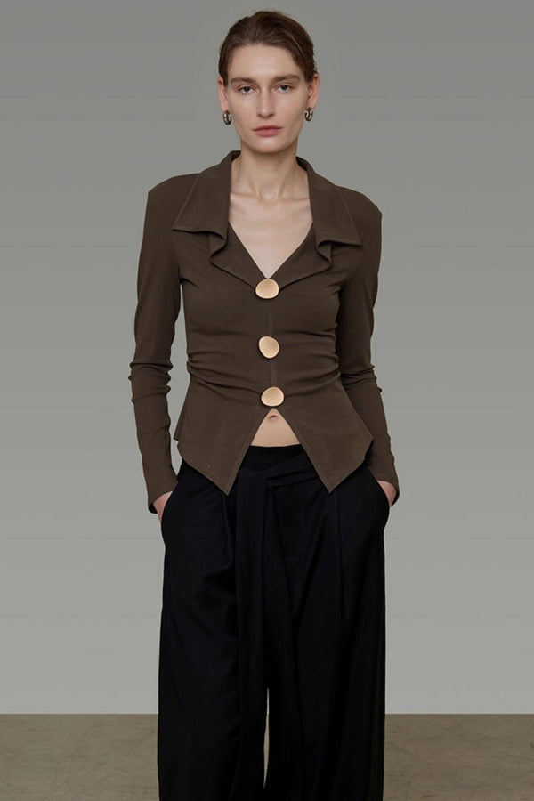 Waist Slimming V-Neck Knitted Sweater