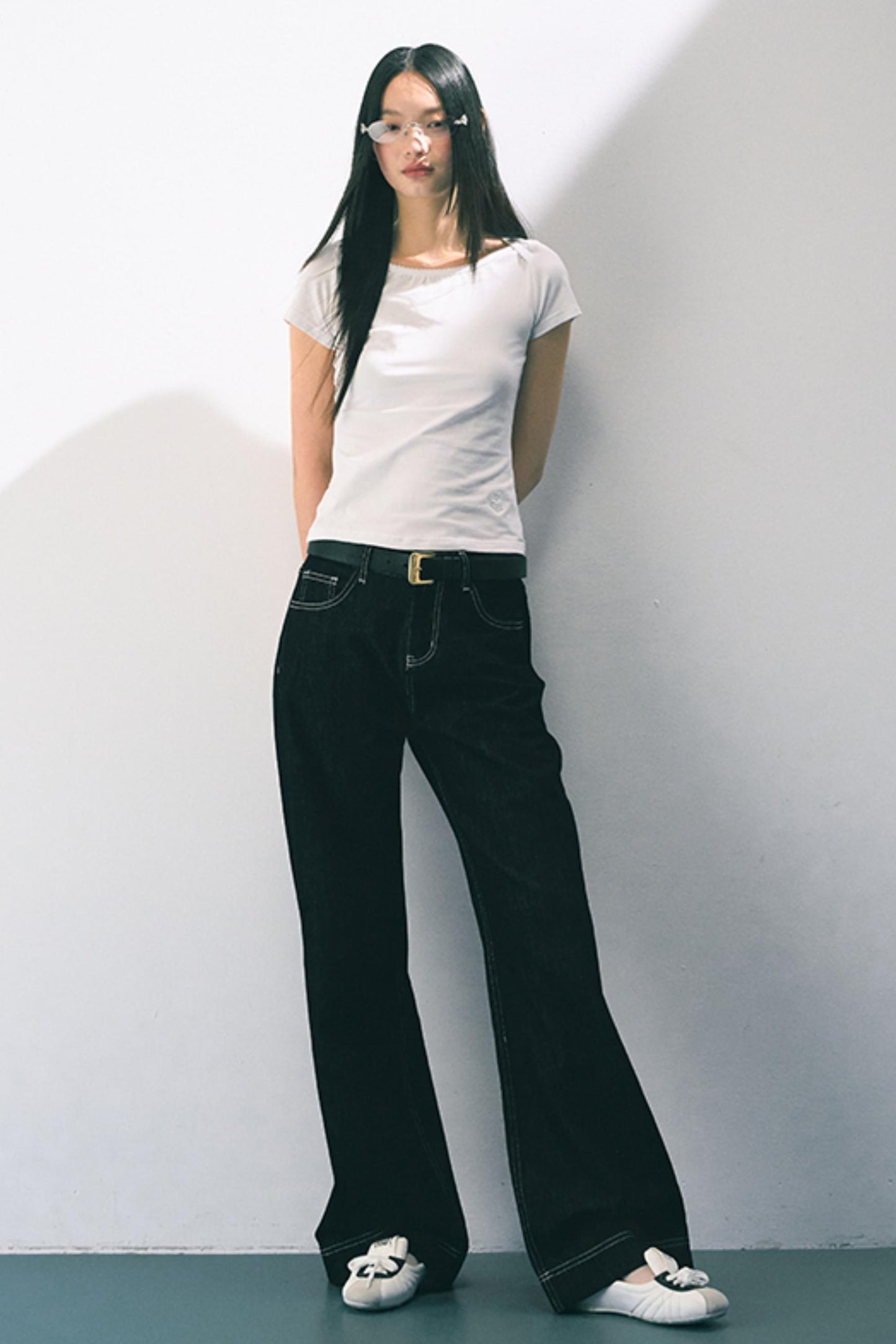 Original Cow Color Wide Leg Jeans