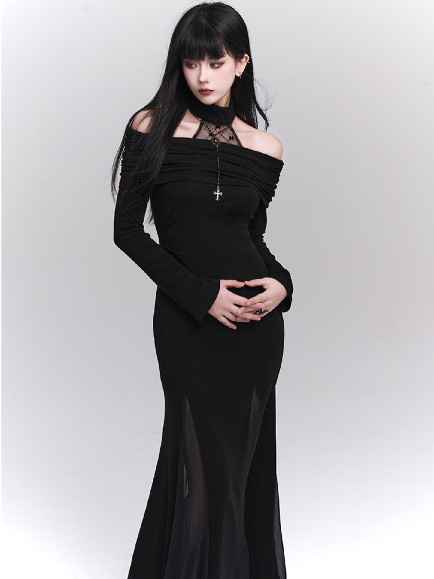 Dark Style Unique Halterneck Dress