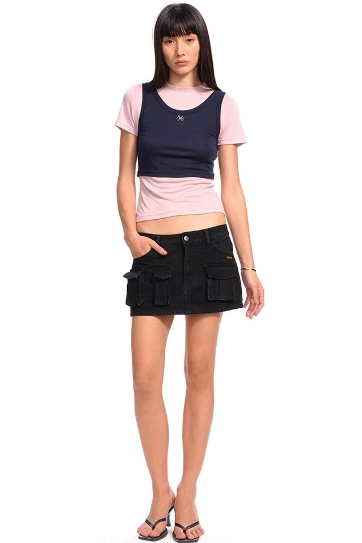 Low-Waist Denim Skirt