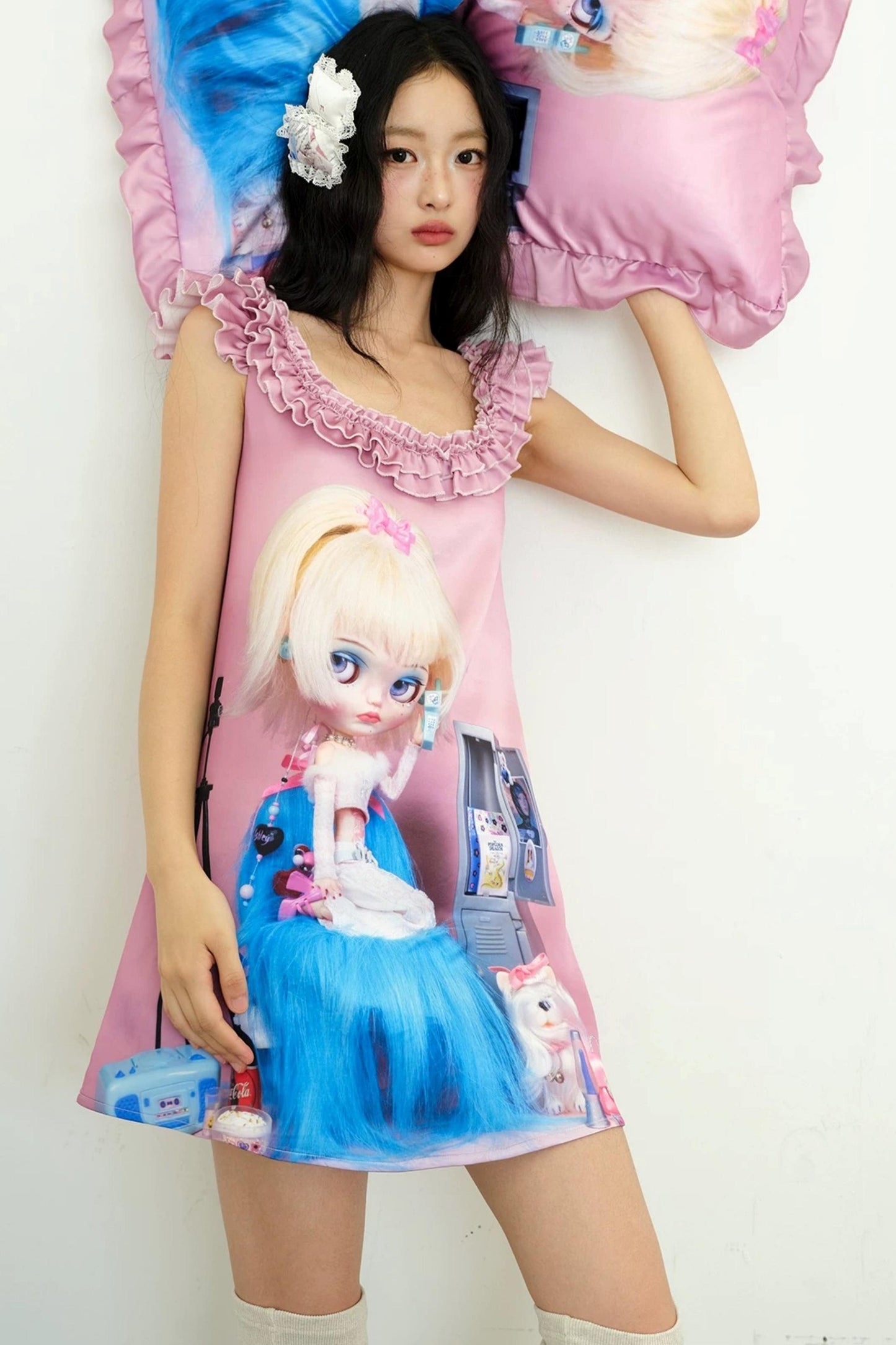 Pinkes Rüschen-Puppenkleid