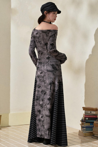 Gradient Patchwork Romantic Dress