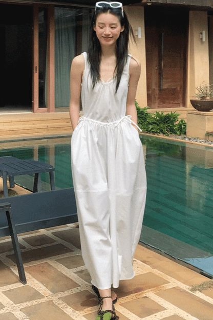 Sycamore Rose Fiber Balloon Skirt Dress