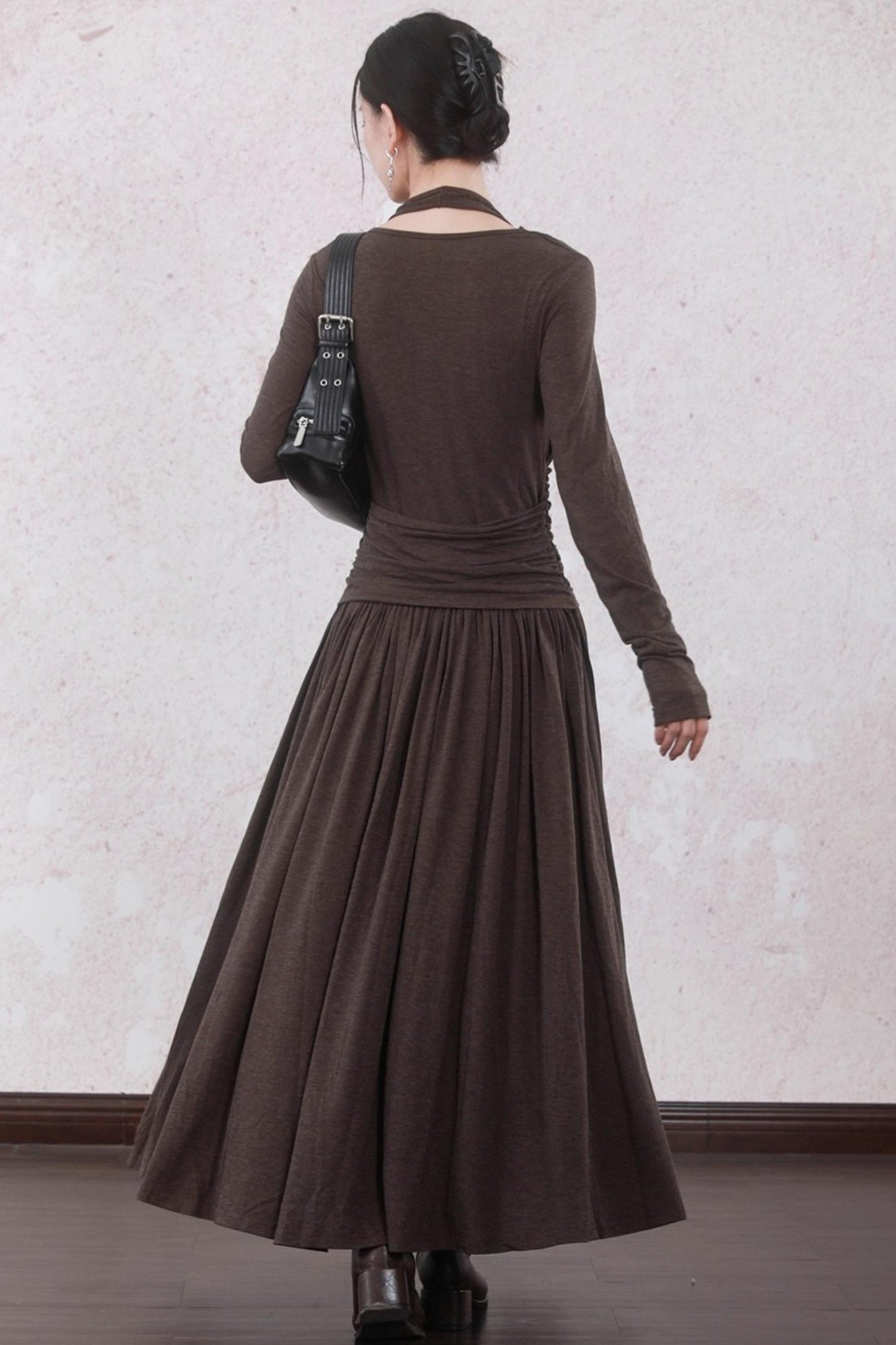 Latte Brown Wool Dress