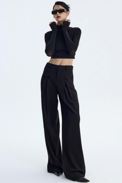 Intellectual Black Pleated Pants