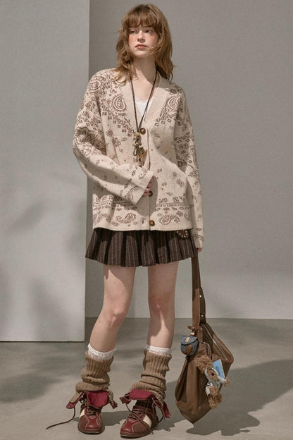 Winter Tweed Pleated Puffy Skirt