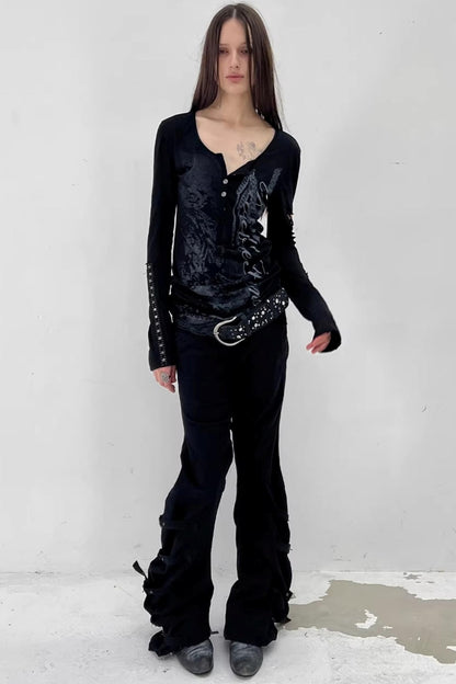 Ripped Punk Printed Sweater