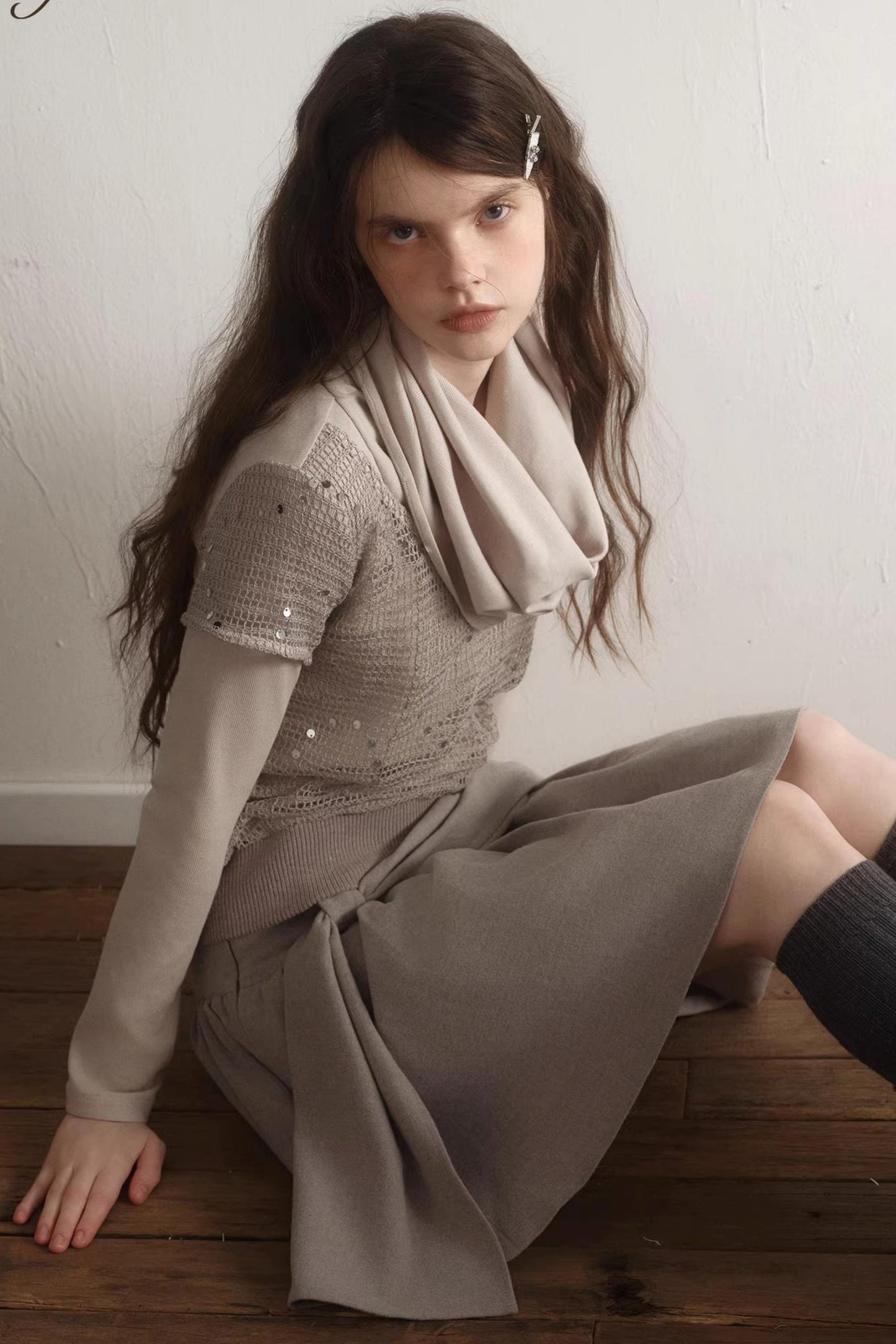 Misty Khaki Knit Top