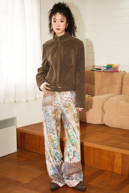 Loose Fit Velvet Pants