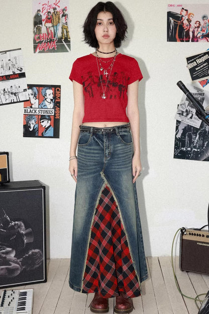 Retro Red Printed Top