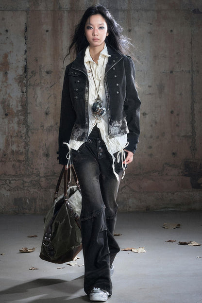 Patchwork Distressed Pants