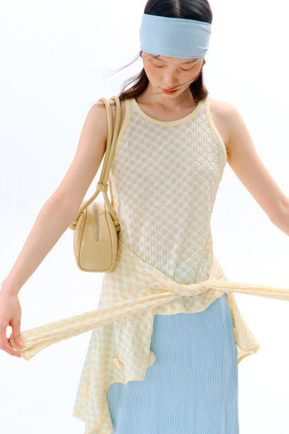 Three-Dimensional Flower Bubble Texture Knitted Vest Set