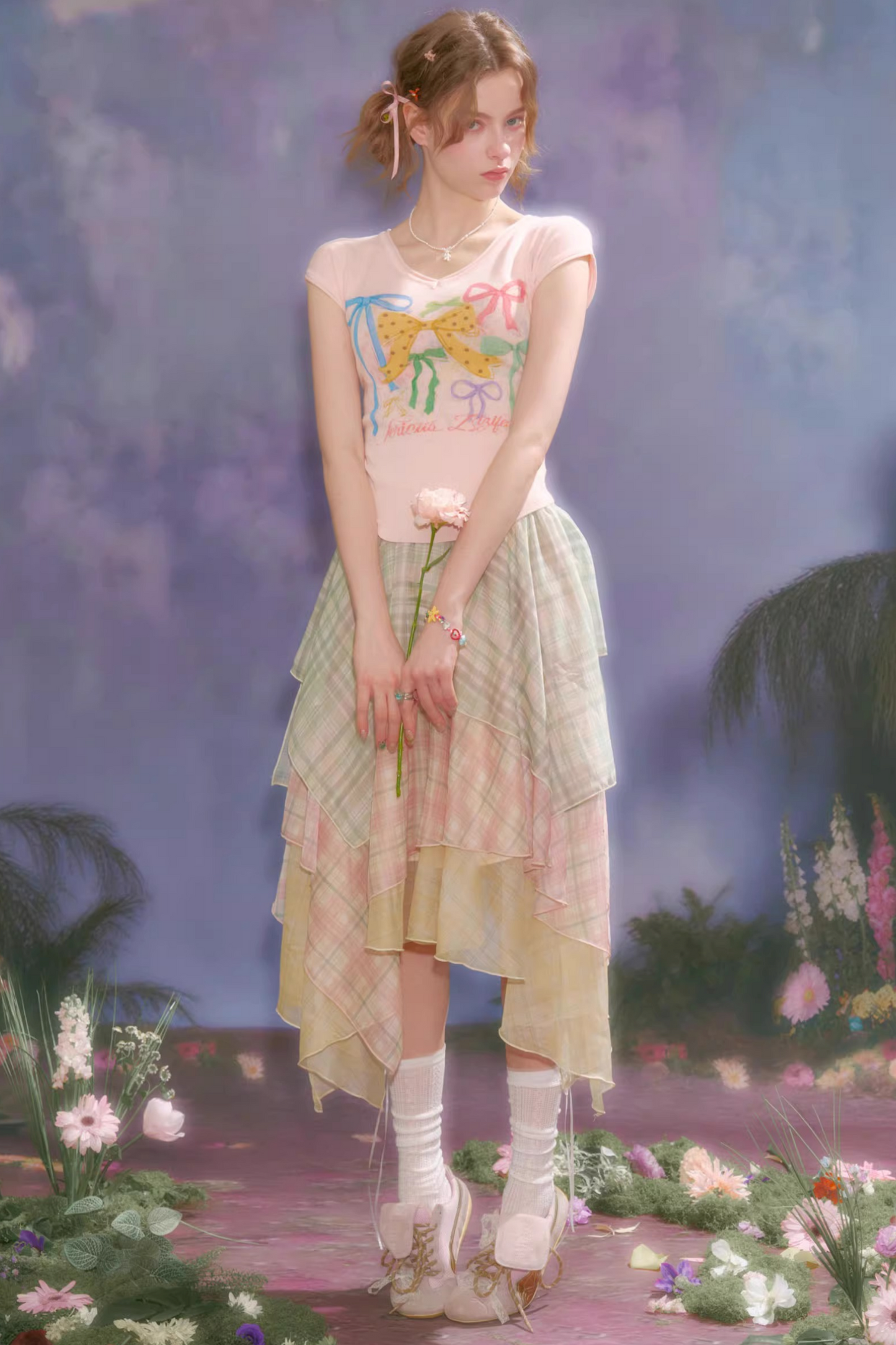 Cherry Blossom Chiffon Skirt