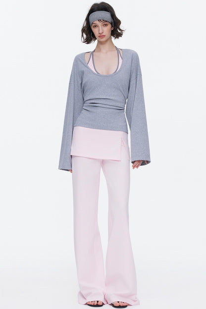 Skin-Friendly Knit Skirt Pants