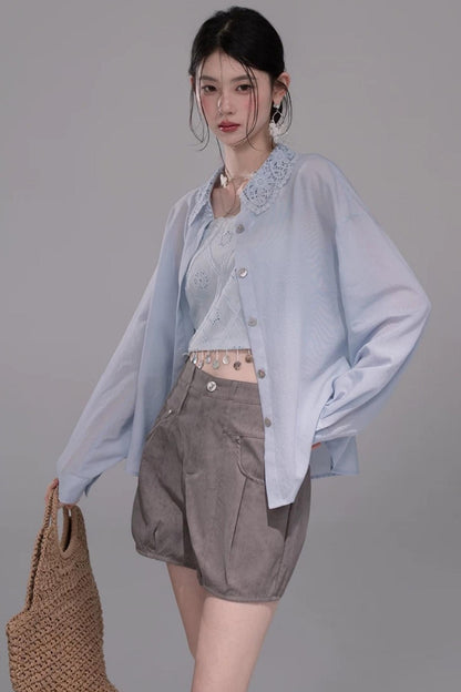 Light Mist Embroidery Vest Set