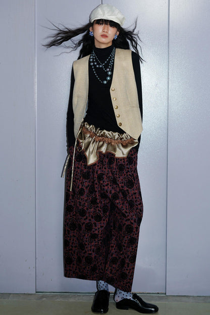 Shimmering Satin Short Skirt Curtain