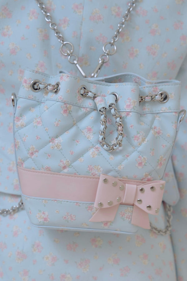 Floral Diamond Bucket Bag