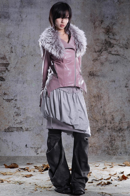 Slim Fit Leather Punk Jacket