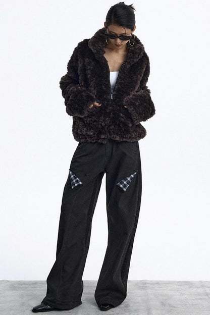 Deconstructed Matte Black Cargo Pants