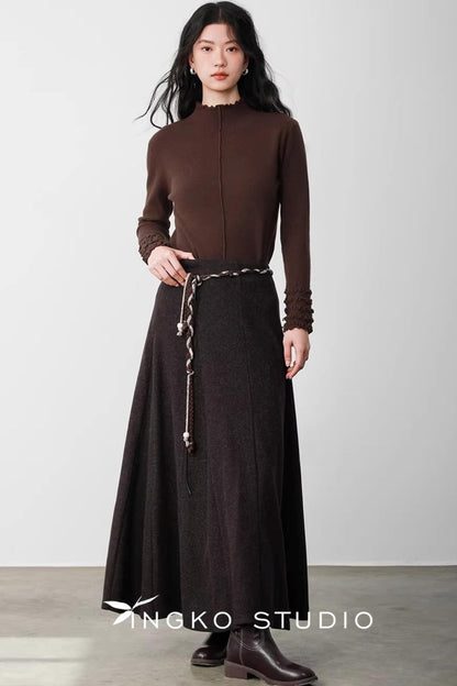 Warm Brown Braided Skirt