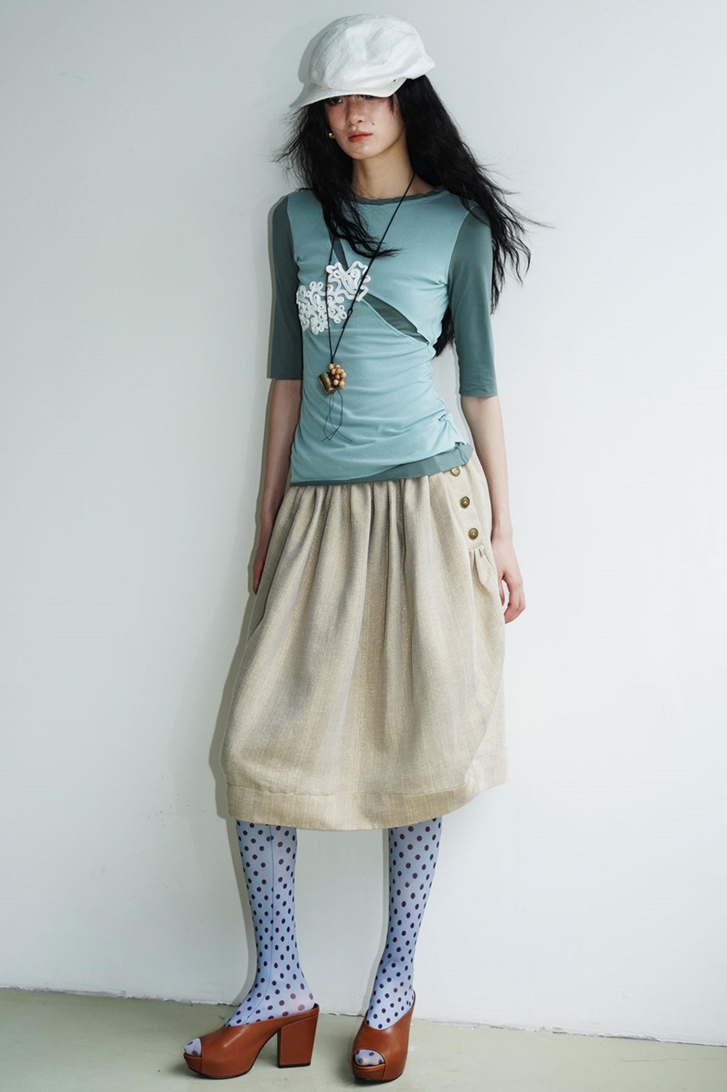 Jacquard Color-Blocked Slim-Fit Top