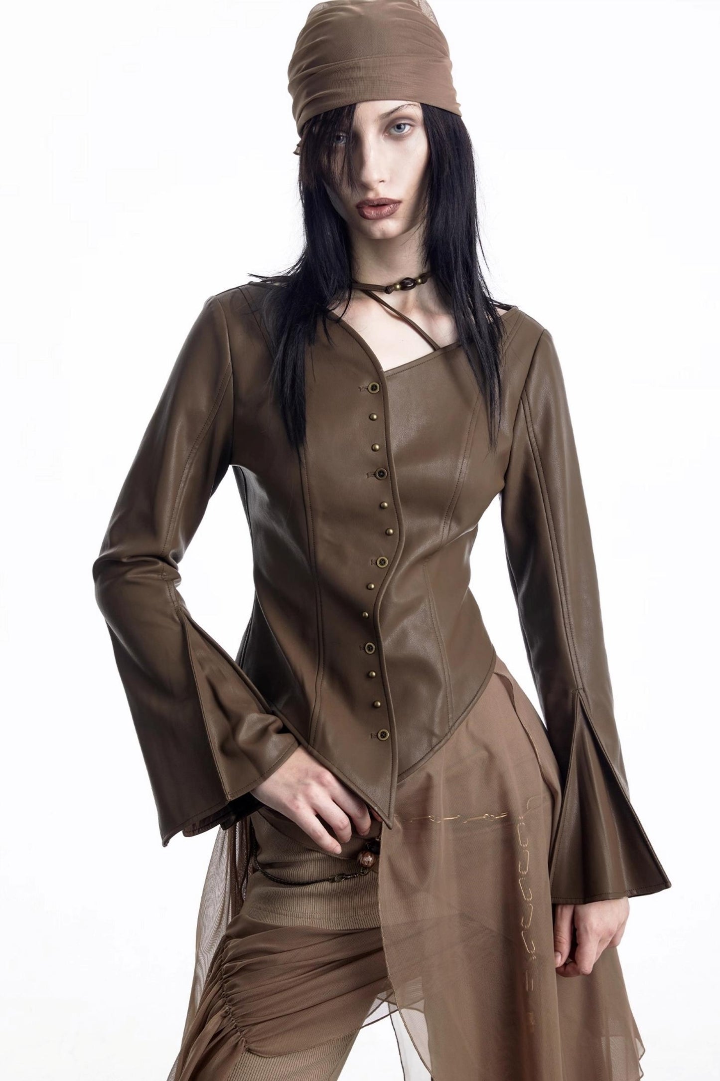 Urban Leather Flared Shirt