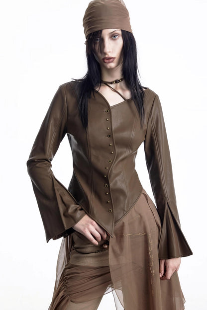 Urban Leather Flared Shirt