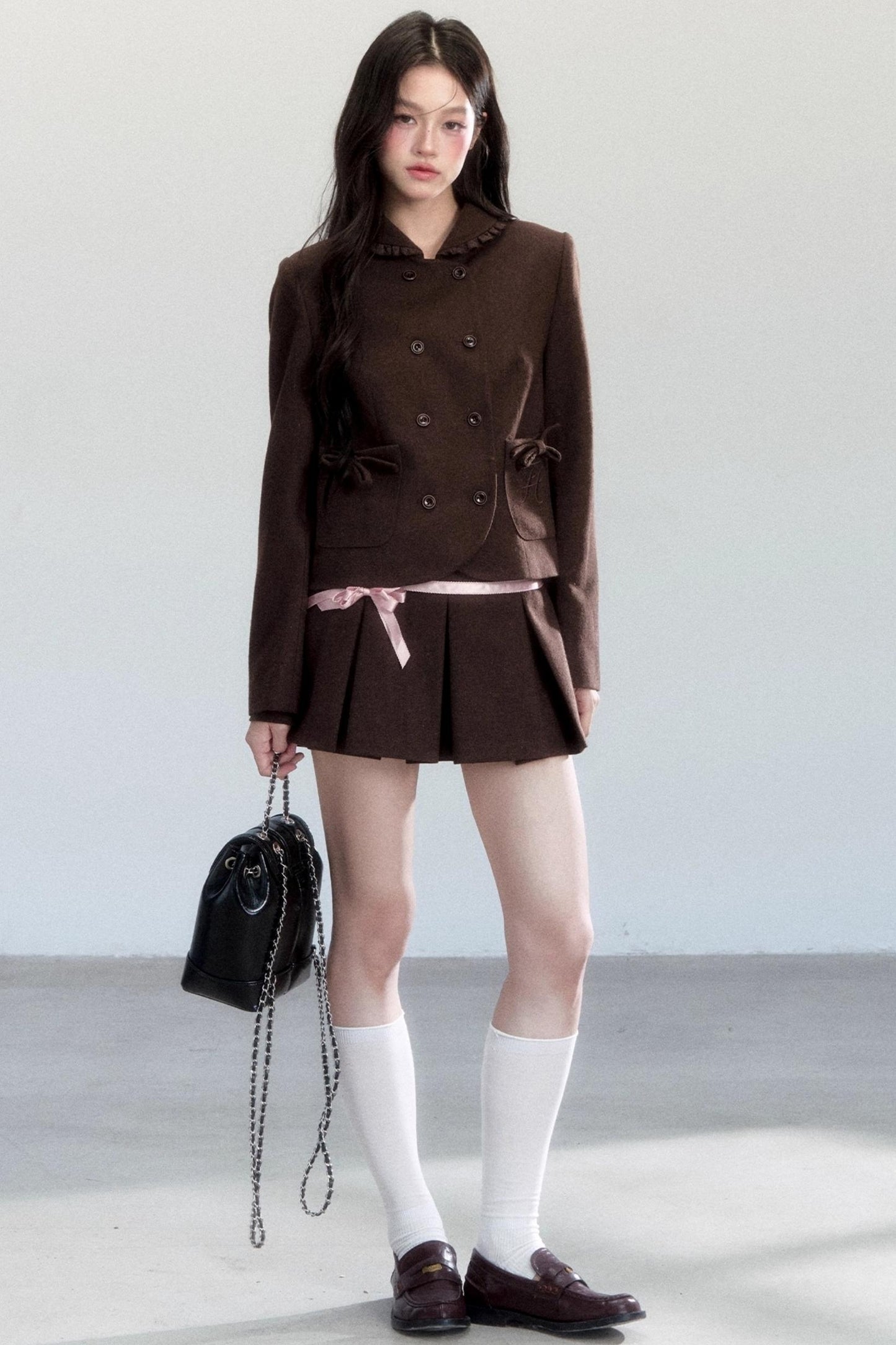 Warm Butterfly Pleated Skirt Set-Up