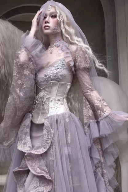 Moonlight Silver Corset Top Set