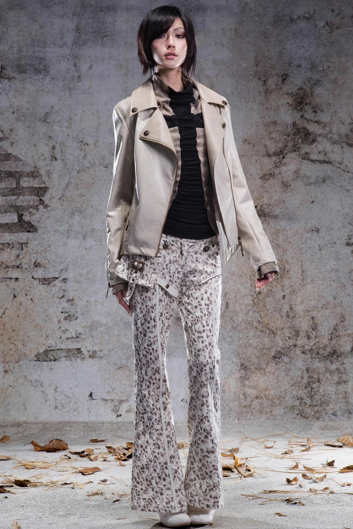 Vintage Leopard Print Flared Pants