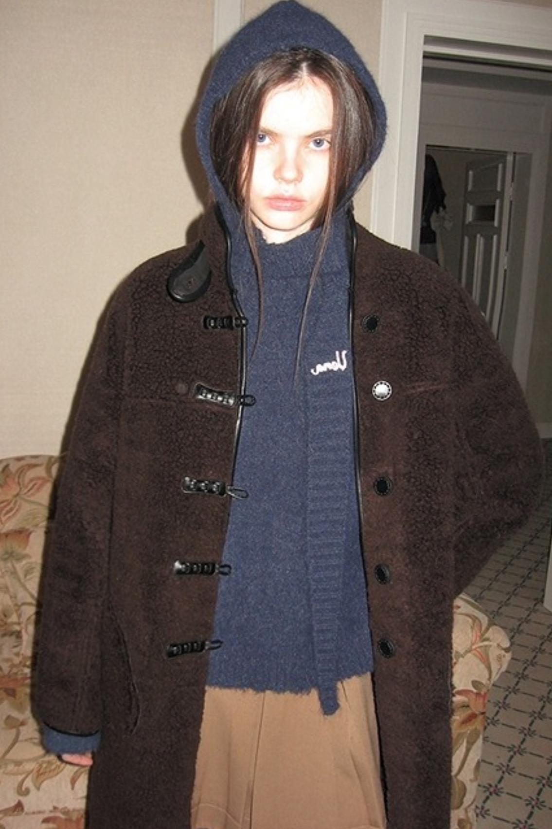 Navy Wool Hooded Sweater