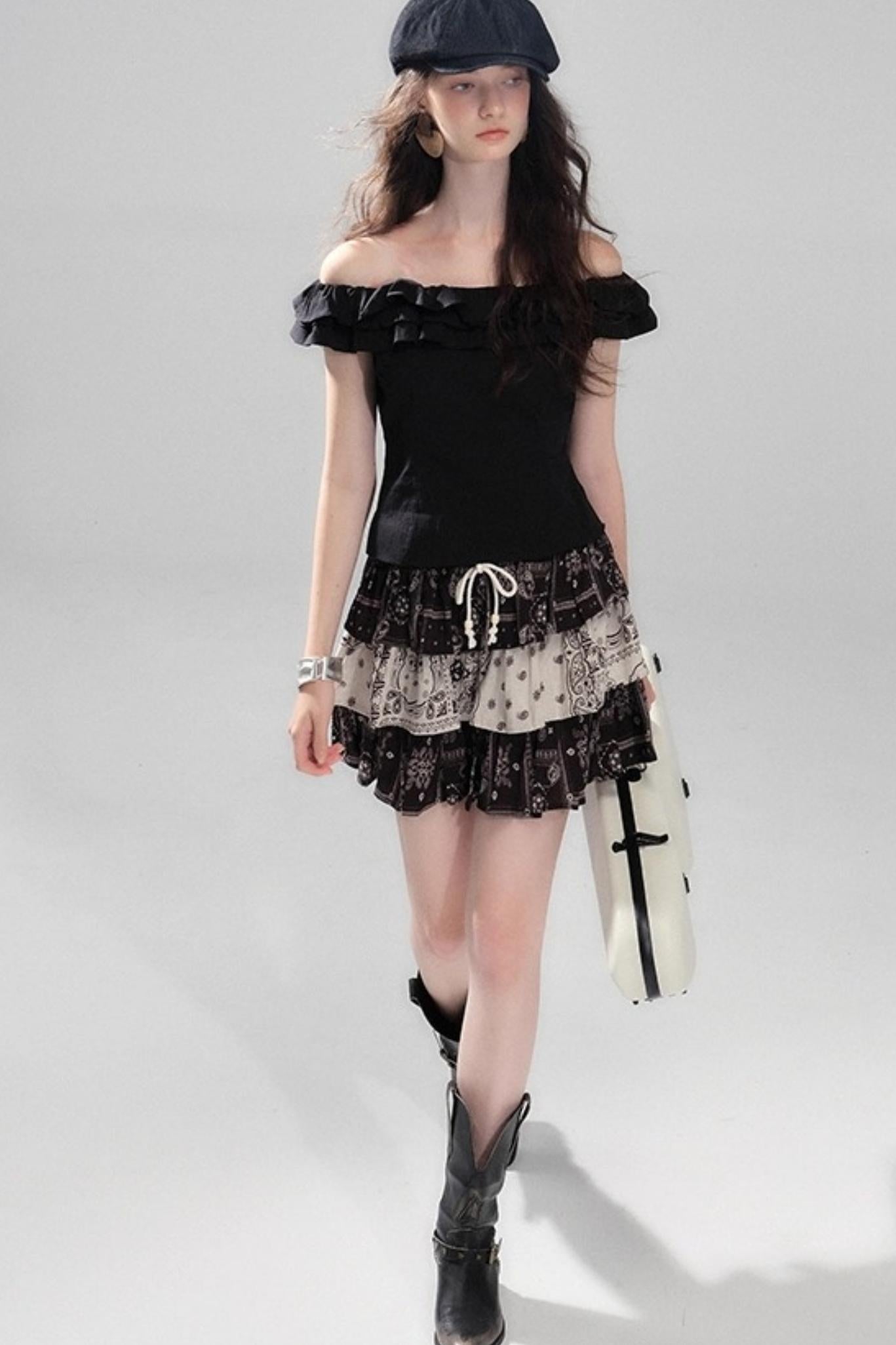 Begonia Ruffle One-Shoulder Top