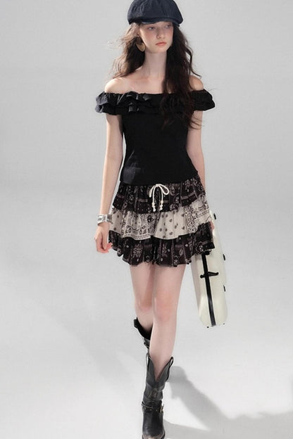 Begonia Ruffle One-Shoulder Top