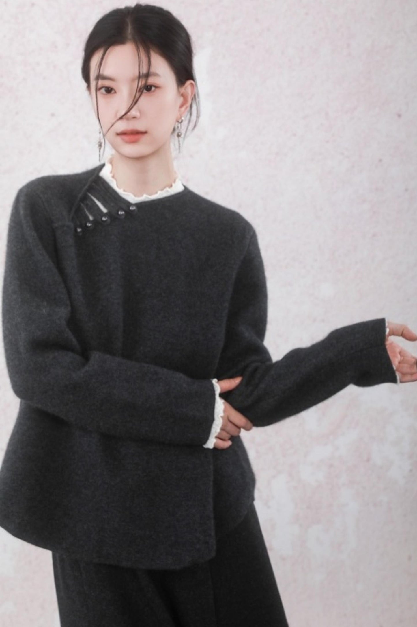 Stone Gray Rabbit Fur Top